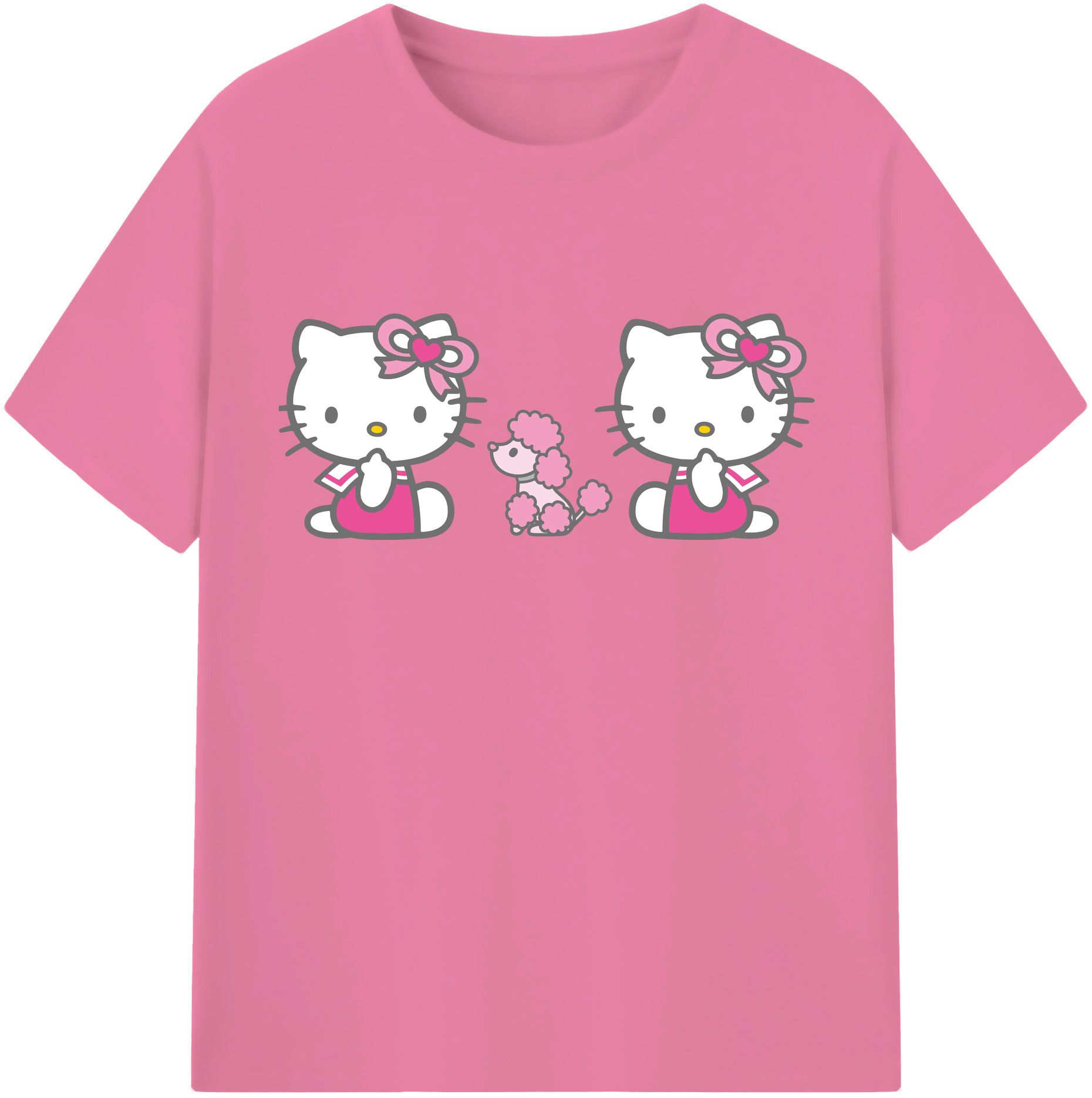 （画像用） Hello Kitty ハローキティ 綿100％半袖Tシャツ（フロントプリント）